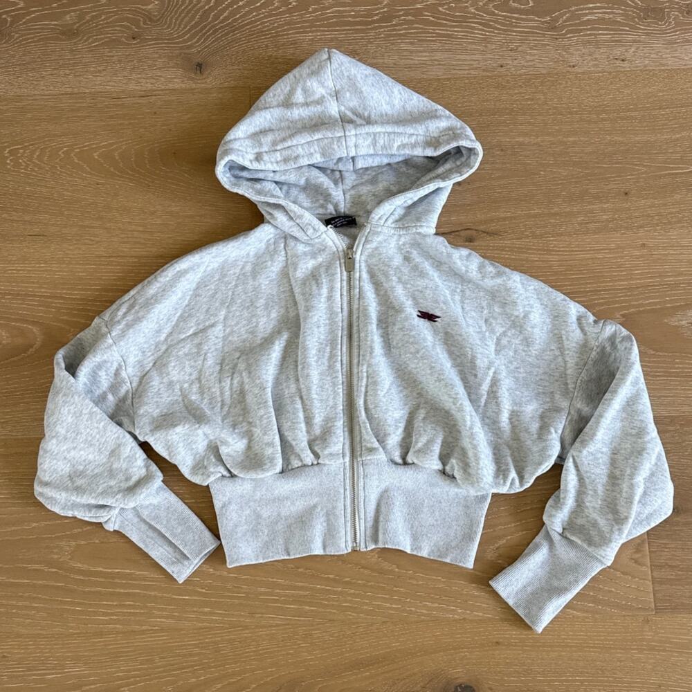Elite Eleven Hoodie Cropped Zip Up SizeXS Gray